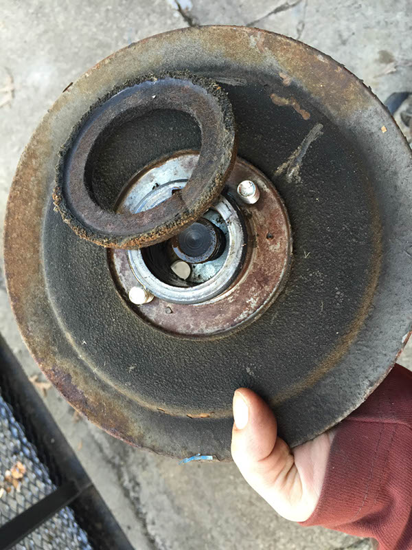 Pulley removed